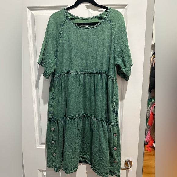 gorman Dresses & Skirts - Gorman size 10 green cotton denim swing dress from winter 2022 collection.